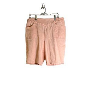 Denim & Co. "How Timeless" Bermuda Shorts & Pockets Peach Women's Size 1X